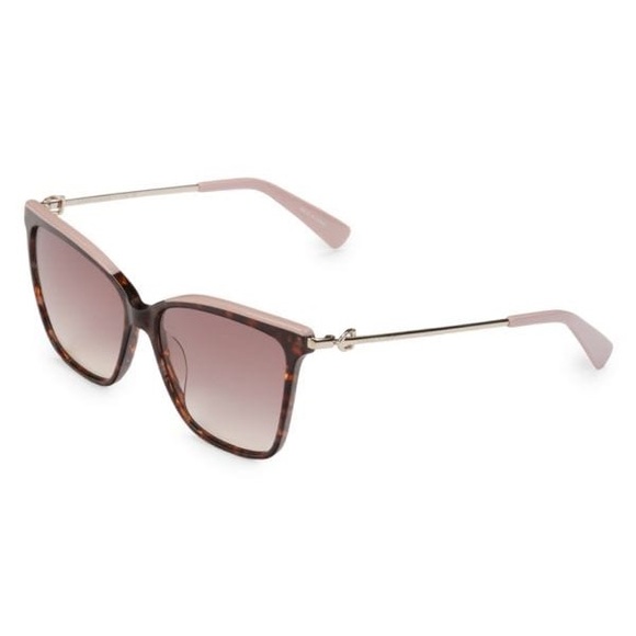 Longchamp 56 MM Brown Tortoises Cat Eye Sunglasses